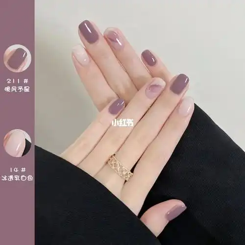 秋冬高级简约紫色系美甲,百搭显白超好看