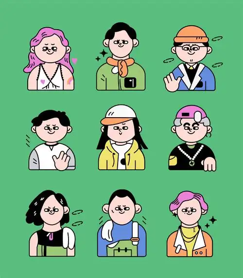 卡通,人物,头像,面部,潮流