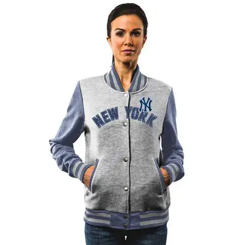美国mlb代购正品纽约洋基队女款棒球服纽扣夹克外套ny yankees