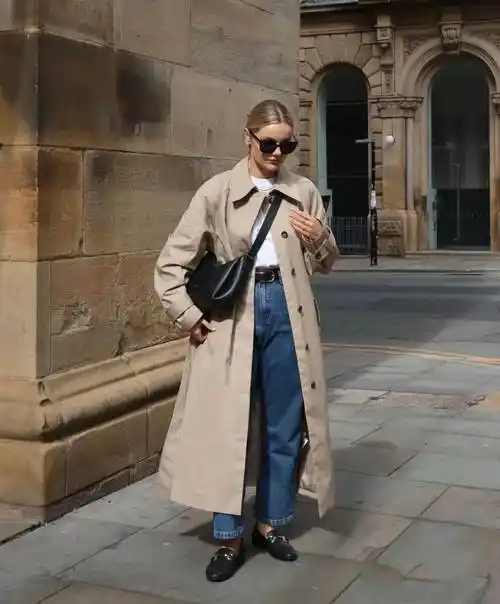 风衣 牛仔裤,春天最潮穿搭!_氛围_鞋子_效果