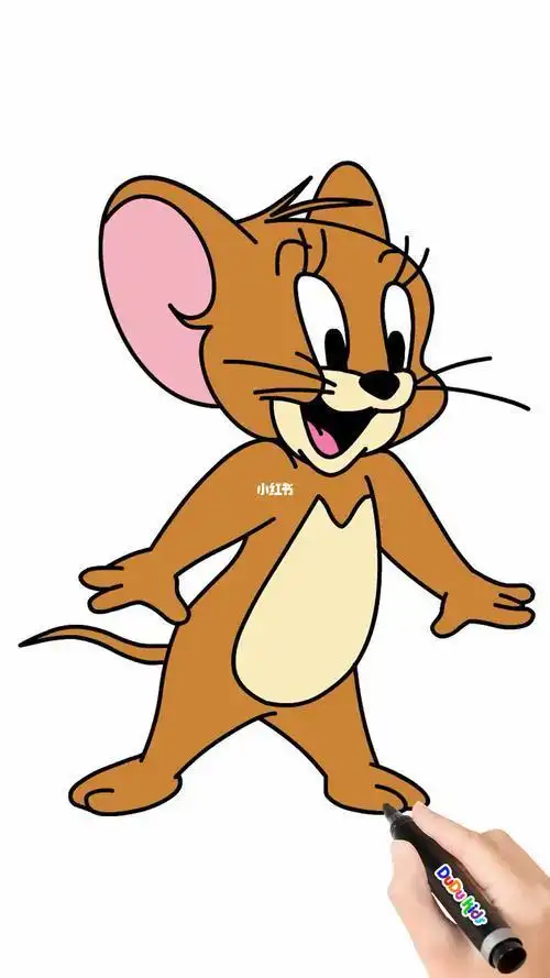 杰瑞鼠简笔画彩色