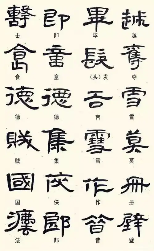 隶书常用异体字,值得研习