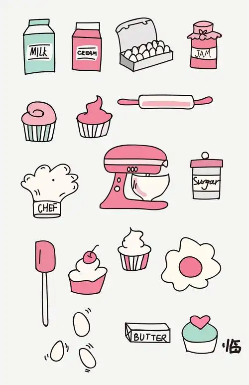 线条练习-烘焙手绘小物件