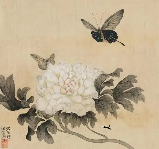 蔡玉卿 蝶恋花 镜片 绢本