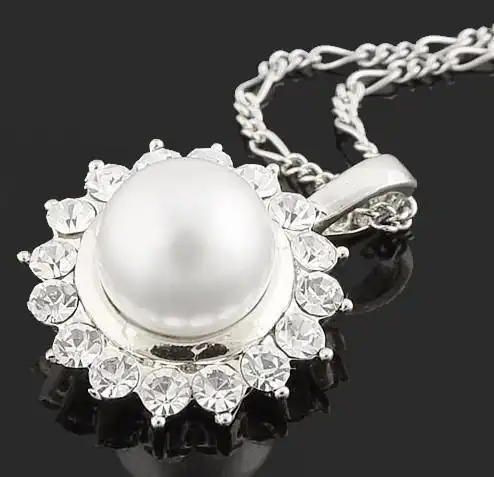 新光饰品-银色珍珠花心套链xgb6223