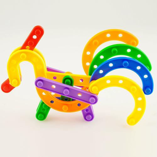 幼儿园儿童桌面游戏条形拼搭积木玩具34岁6宝宝益智早教小班拼插