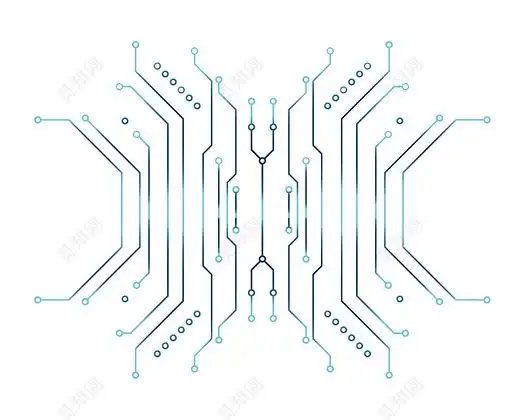 蓝色矢量科技感线条设计素材