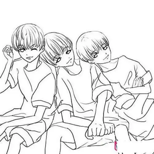 一人到三人简笔画