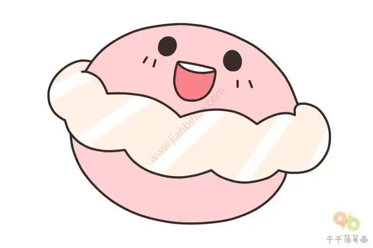 粉色夹心马卡龙简笔画