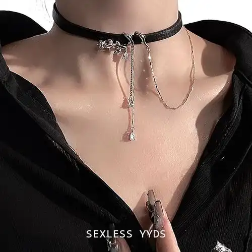 今天是辣妹yyds荆棘玫瑰项链choker小众设计感颈链项圈女锁骨链