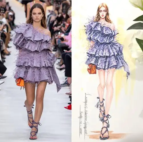 马克笔彩铅服装效果图欢迎来找不同