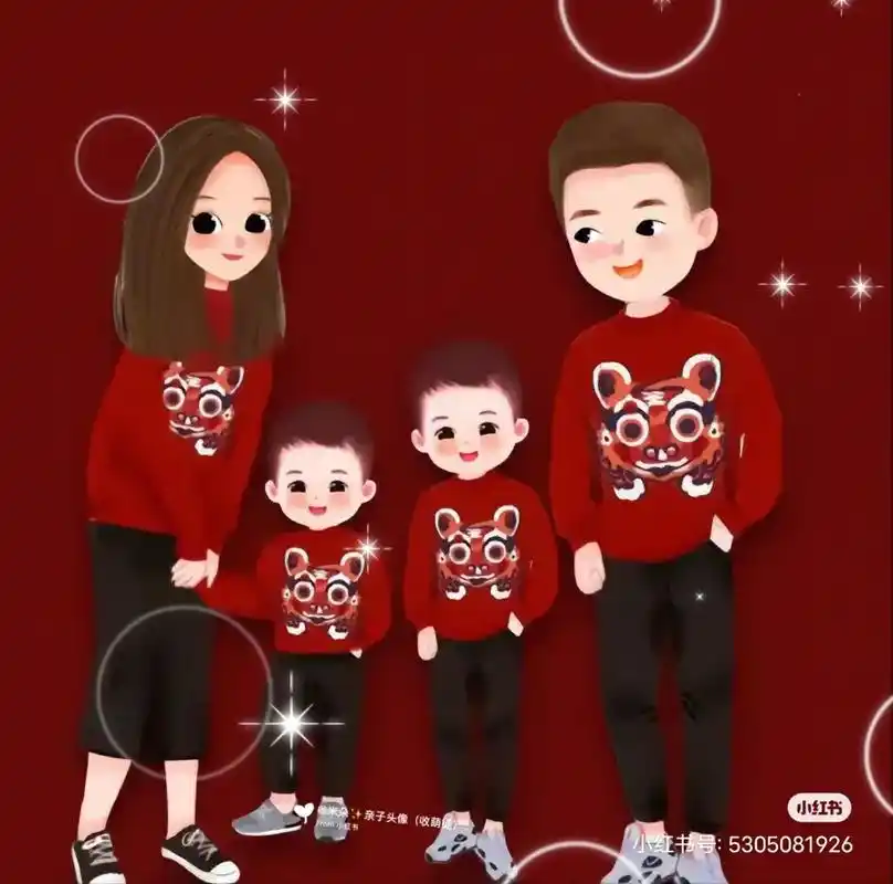 风风雨雨十一年两个儿子,未来可期越来越好#全家福卡通头像 # - 抖音