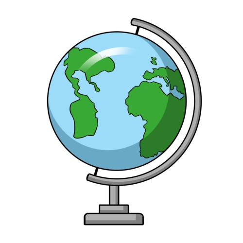 学习文具地球仪手绘插画图片
