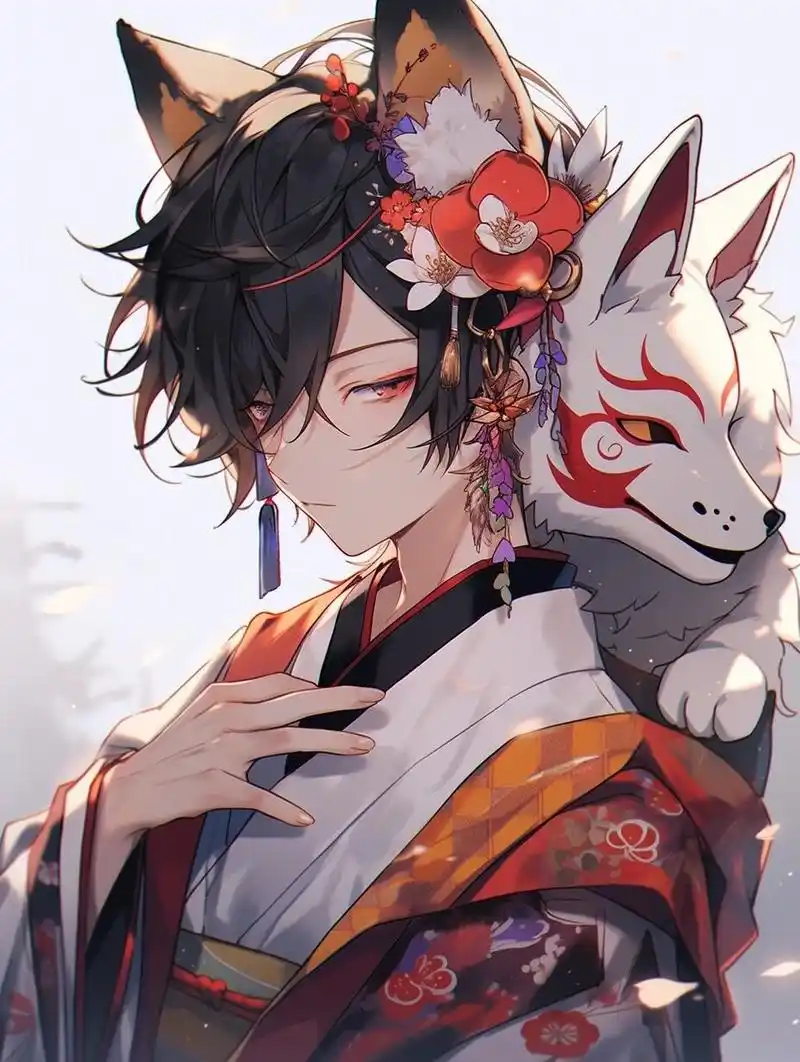 狐妖少年 | 动漫男生头像壁纸插画素材