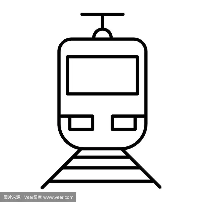 列车细线标志地铁孤立