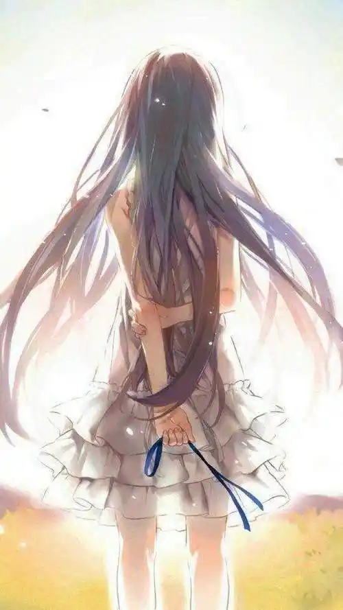 卡通动漫女孩背影