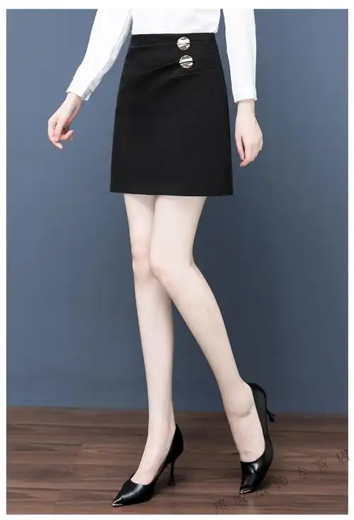 职业上班装职业半身裙女士新款高腰a字短裙时尚西装包臀裙子夏柯比登