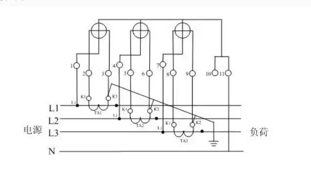 6.三相四线制互感器电表接线图