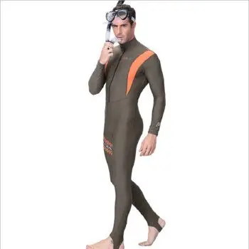 美版潜水服男女式连体踩脚潜水衣情侣款防晒泳衣泳装 男款 xs