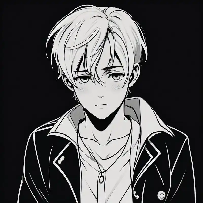 帅气又有型90 谁不爱黑白素描的男生头像呢,简洁的线条勾勒出帅气的