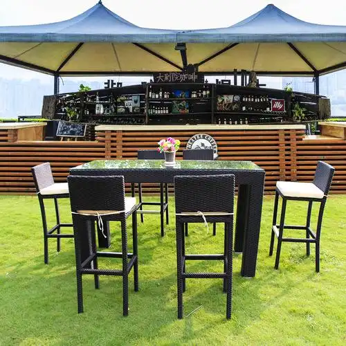 户外吧台庭院露天桌椅室外休闲藤椅桌椅套件