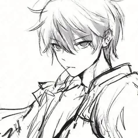 正面男头像线稿 男生头像图片大全 -【爱个性】