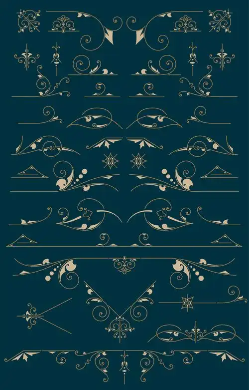 矢量的古典装饰品装饰设计元素模板