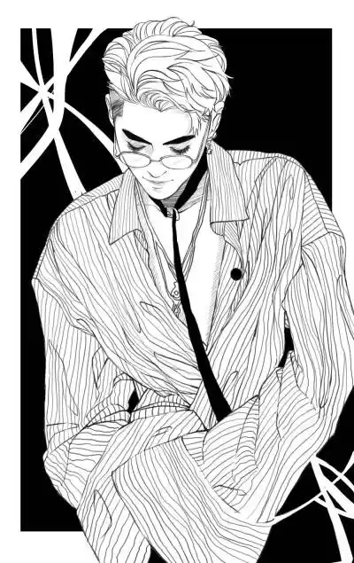 吴亦凡 kris 明星壁纸 男神帅哥 手绘漫画 素描卡通 人物头像 插画