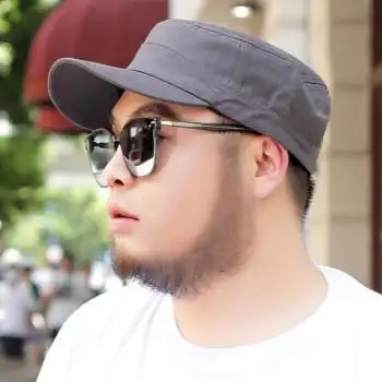 大码加大加深男帽子男大头大脸胖子围平顶帽网眼棒球鸭舌帽夏季透气