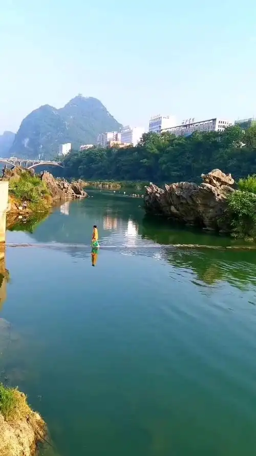 广西河池市宜州区龙江河风光