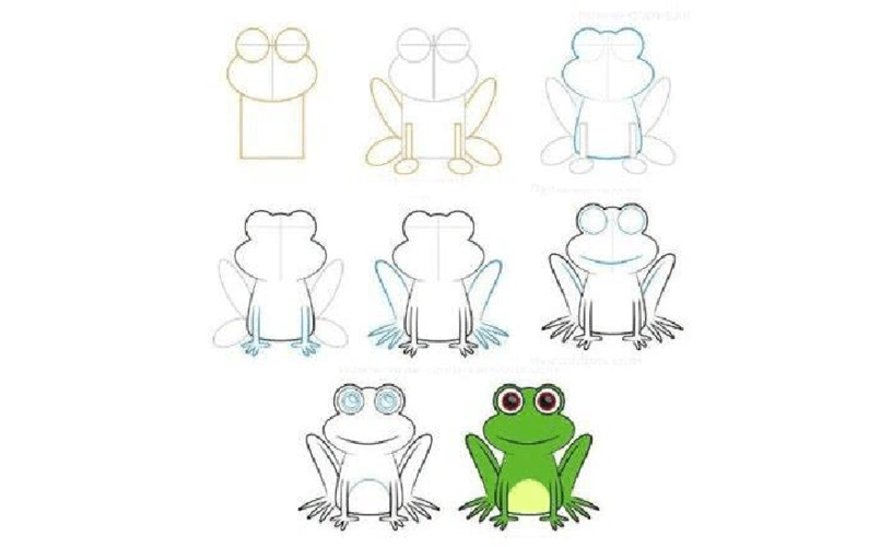 小青蛙简笔画图片大全彩色(带步骤图)