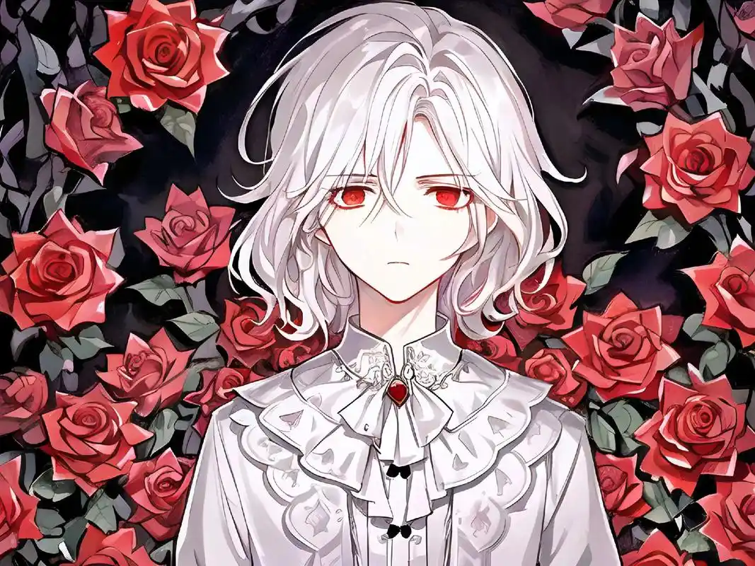 二次元插画.白毛vs黑毛 #ai绘画 #二次元 #玫瑰#白毛 - 抖音