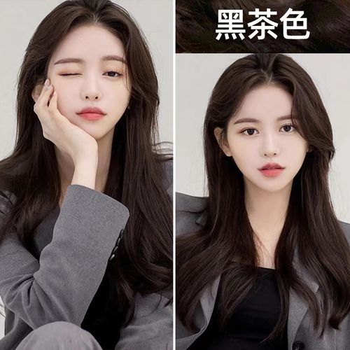黑茶色染发剂膏潮发型宝哥2023流行色显白女栗棕色自己在家染头发
