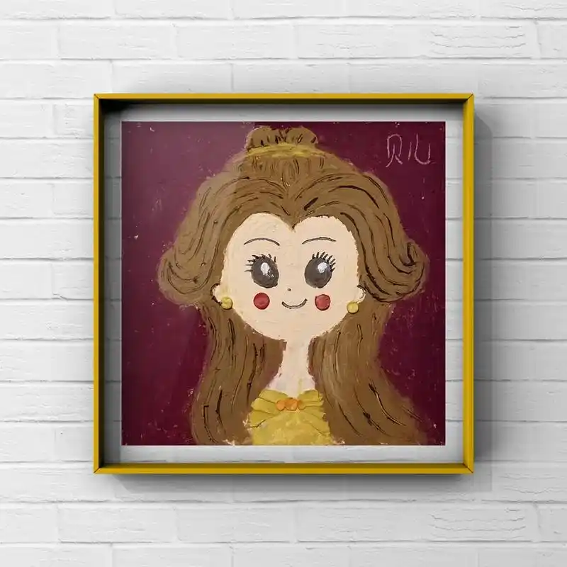 粉丝预约:迪士尼disney贝儿公主绘画分步教学02 #油画 - 抖音