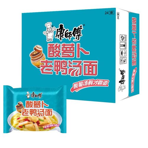 康师傅 方便面 泡面整箱装 【经典】酸萝卜老鸭汤面整箱24袋