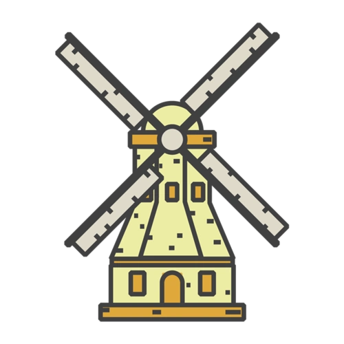 卡通荷兰风车图片