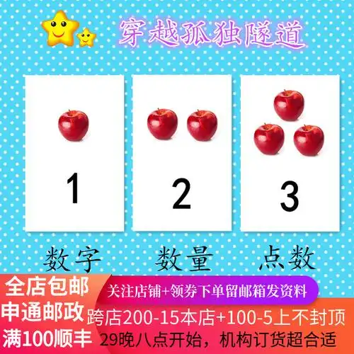 数量自闭孤独症aba数字点数配对卡片语言认知早教闪卡