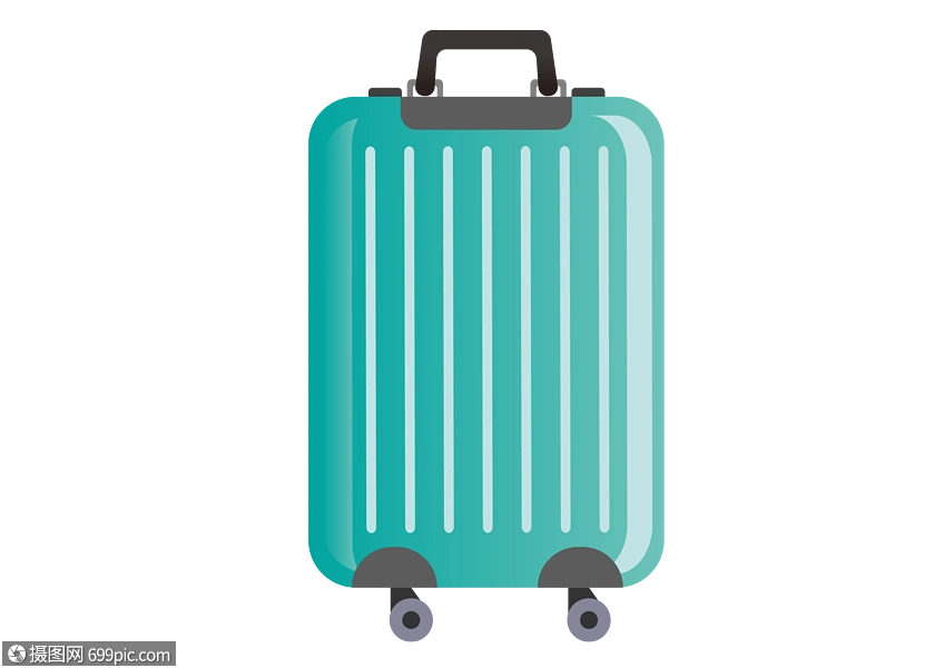 手绘卡通行李箱矢量图素材