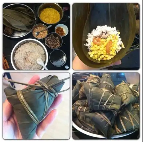 昨天去奶奶家包粽子,好玩儿~就是形状包得挺个性的…(*▽*)  iphone