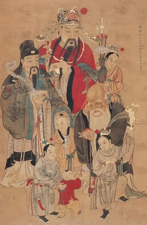 【福禄寿三星 立轴 设色纸本】拍卖品_图片_价格_鉴赏_绘画_雅昌艺术