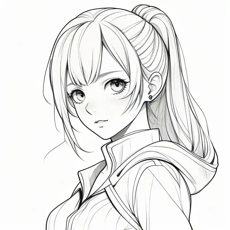 动漫风黑白女生头像96 探索动漫的魅力,黑白线条勾勒出女生的灵动与