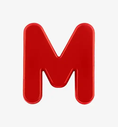 幼圆纯色字母数字m