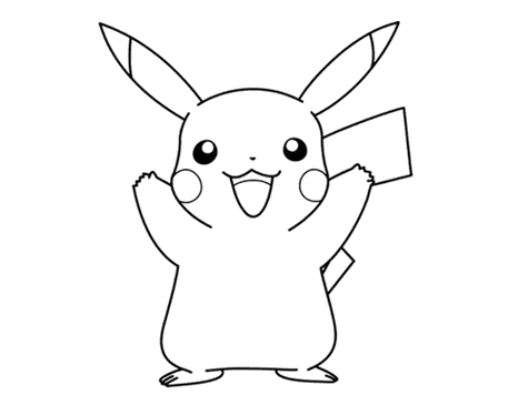 各种造型的皮卡丘简笔画线图