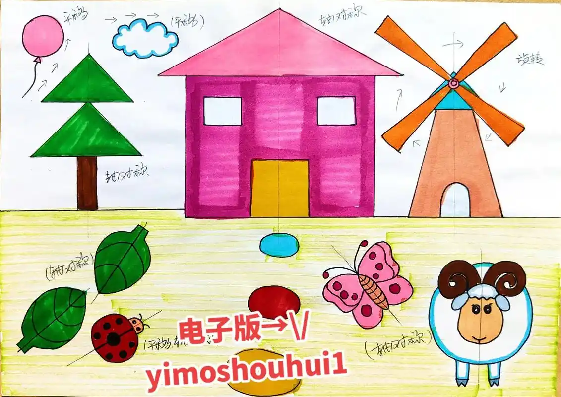 青岛版五年级数学第二单元轴对称手抄报 - 抖音