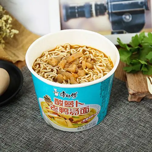 康师傅方便面开心桶酸萝卜老鸭汤面121g桶装泡面冲泡方便面