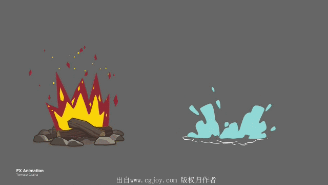 新提醒2d卡通特效火水烟gif视频参考flash游戏特效交流poweredby