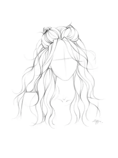 公主头造型  #甜酷女孩  #发型  #长发 #画头发教程