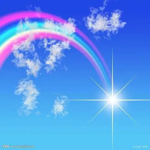 彩虹在蓝天白云中衬托它的美!就喜欢这样的蓝!好美的光让我望眼欲穿!