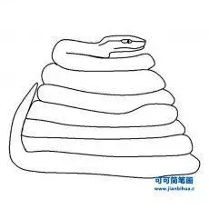 冬眠的小蛇的简笔画