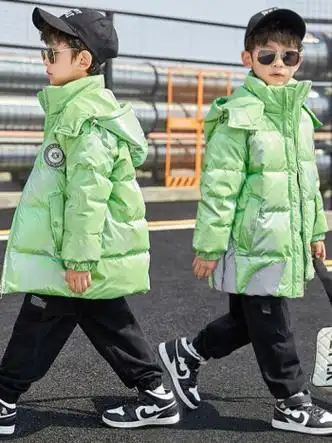 衣服浅绿色120>企业购更优惠迪士尼品牌童装儿童装男童羽绒服冬季2022